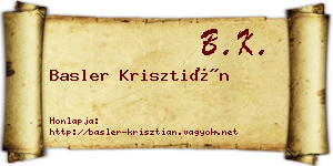 Basler Krisztián névjegykártya